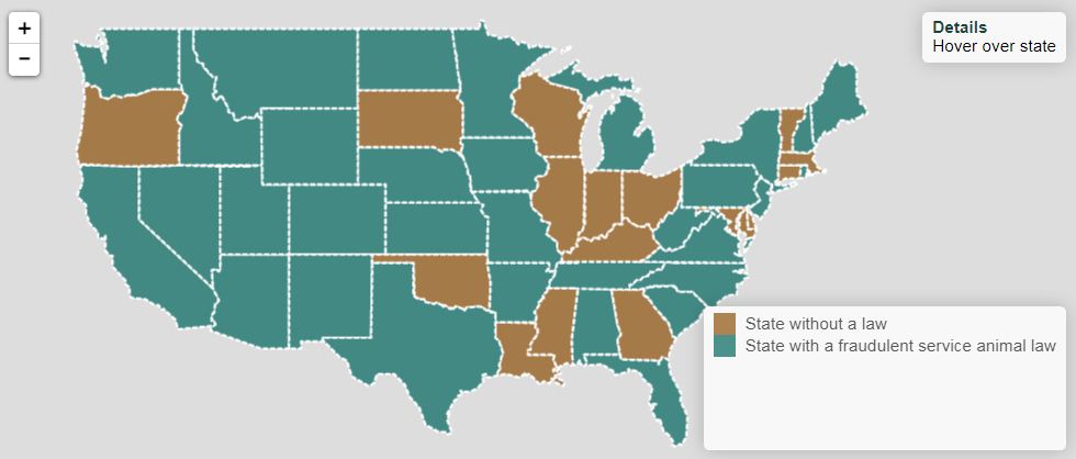 state laws against fake service dogs